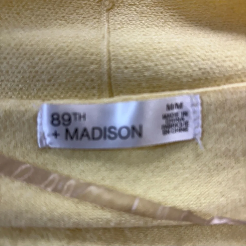 89th & Madison Yellow Knit Cardigan V-Neck Sweater